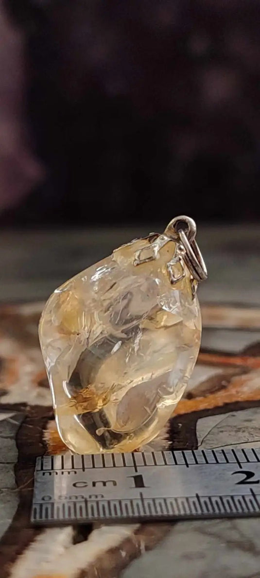 Citrine naturelle et véritable du Brésil pendentif Grade A++++ (fourni avec cordon) Citrine naturelle pendentif