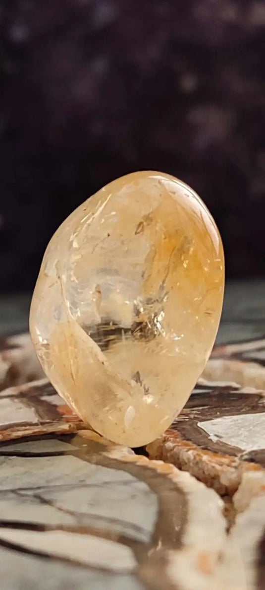 Citrine naturelle et véritable du Brésil pierre roulée Grade A++++ Citrine pierre roulée