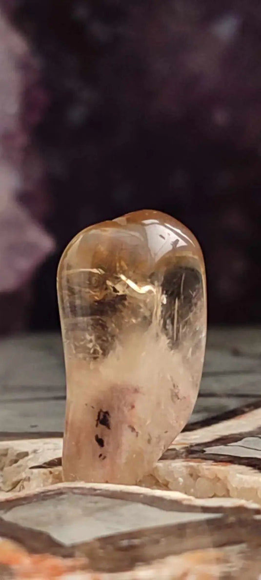 Citrine naturelle et véritable du Brésil pierre roulée Grade A++++ Citrine pierre roulée