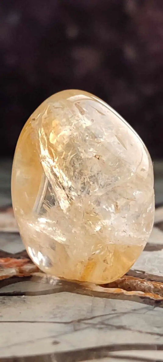 Citrine naturelle et véritable du Brésil pierre roulée Grade A++++ Citrine pierre roulée