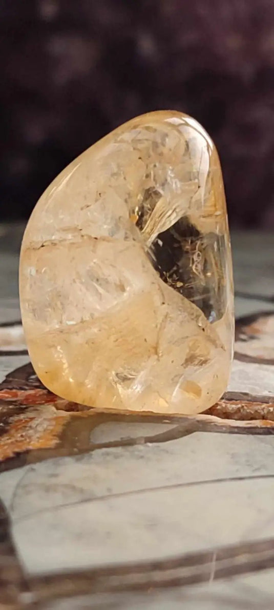 Citrine naturelle et véritable du Brésil pierre roulée Grade A++++ Citrine pierre roulée