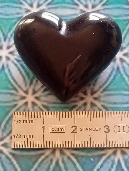 Cœur Obsidienne noire Grade A ++++ Cœur en Obsidienne noire