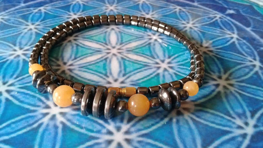 Collier en Hématite et Cornaline Collier Hématite et Cornaline