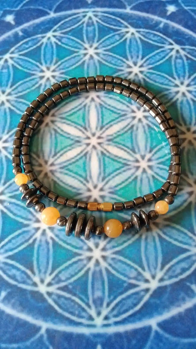 Collier en Hématite et Cornaline Collier Hématite et Cornaline