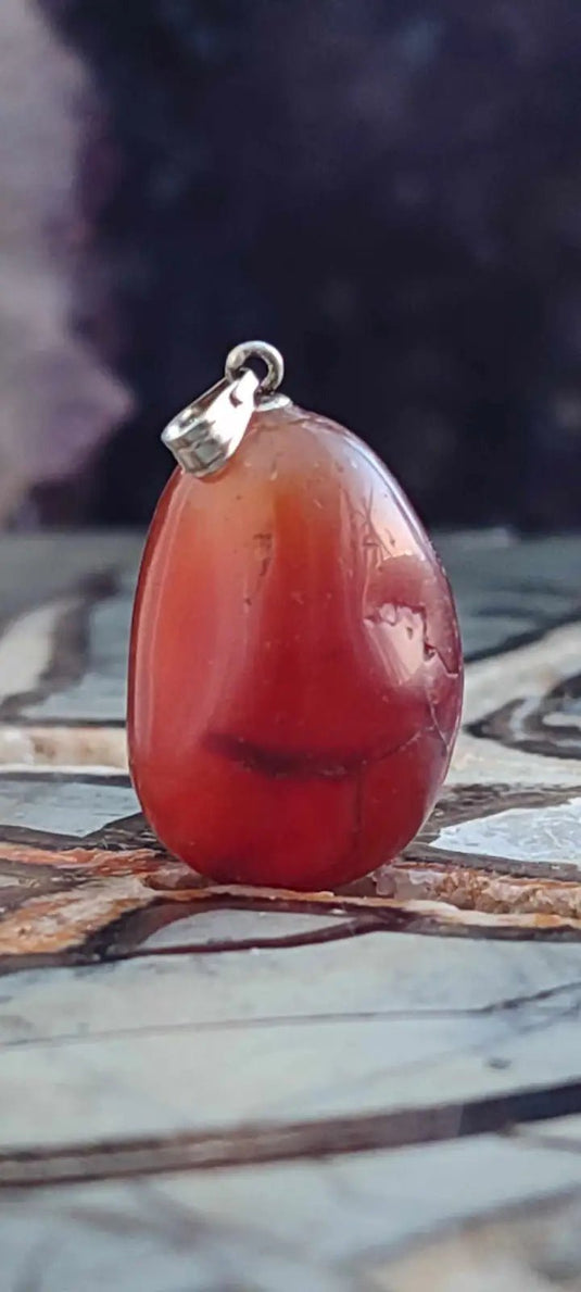 Cornaline du Brésil pendentif Grade A++++ (fourni avec cordon) Cornaline pendentif