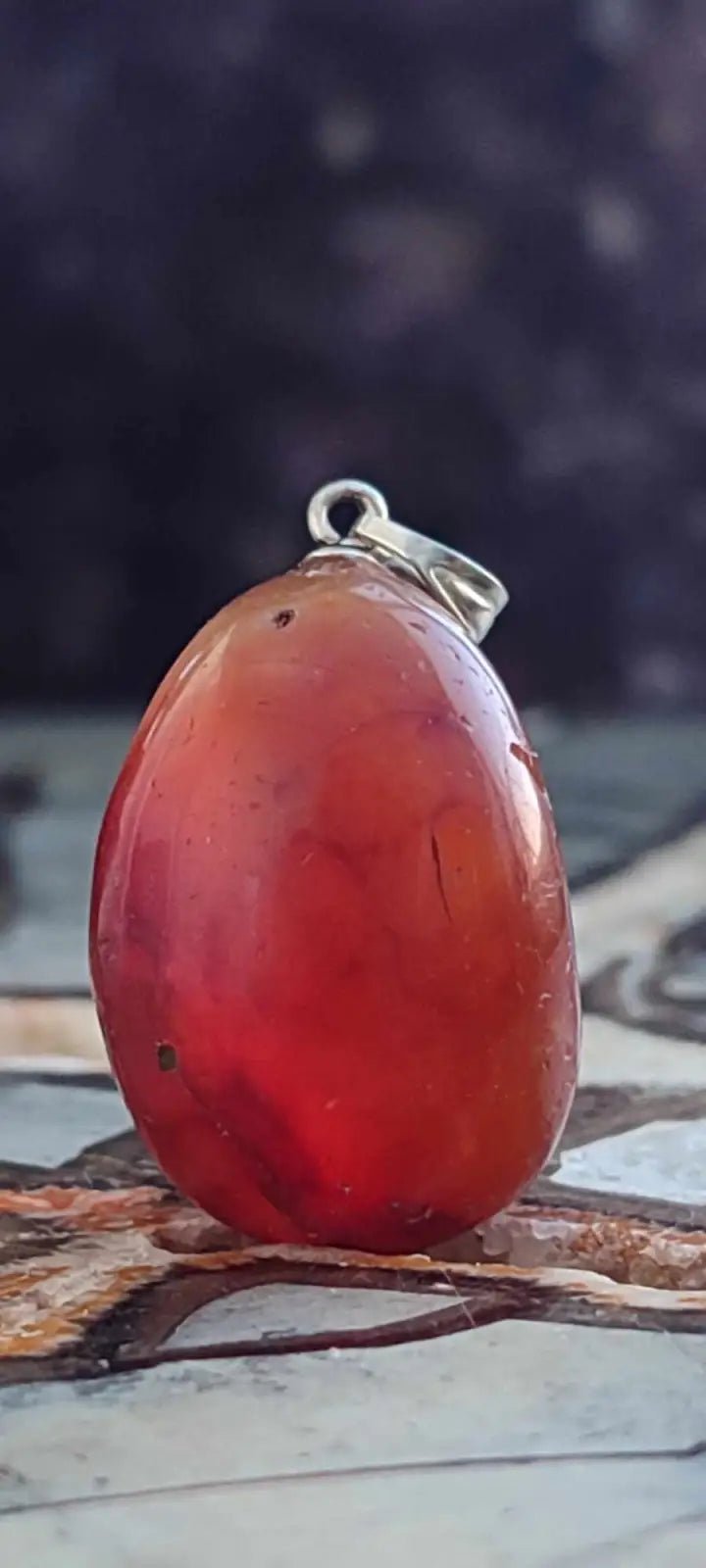 Load image into Gallery viewer, Cornaline du Brésil pendentif Grade A++++ (fourni avec cordon) Cornaline pendentif
