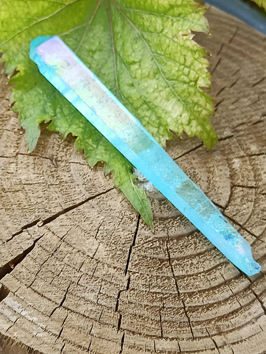 Cristal Aqua-Aura du Brésil pointe brute Grade A ++++ Cristal Aqua Aura pointe brute Dans la besace du p'tit Poucet   