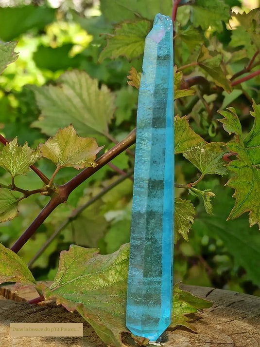 Cristal Aqua-Aura du Brésil pointe brute Grade A ++++ Cristal Aqua Aura pointe brute