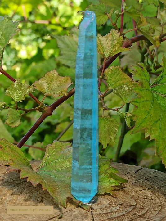 Cristal Aqua-Aura du Brésil pointe brute Grade A ++++ Cristal Aqua Aura pointe brute