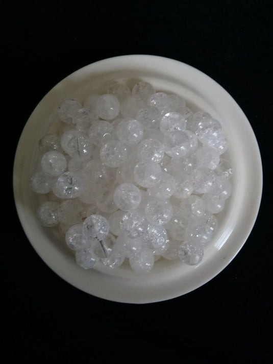 Cristal craquelé d’Himalaya perle Grade A++++ Prix perle à l’unité Cristal craquelé perles 8mm Dans la besace du p'tit Poucet   