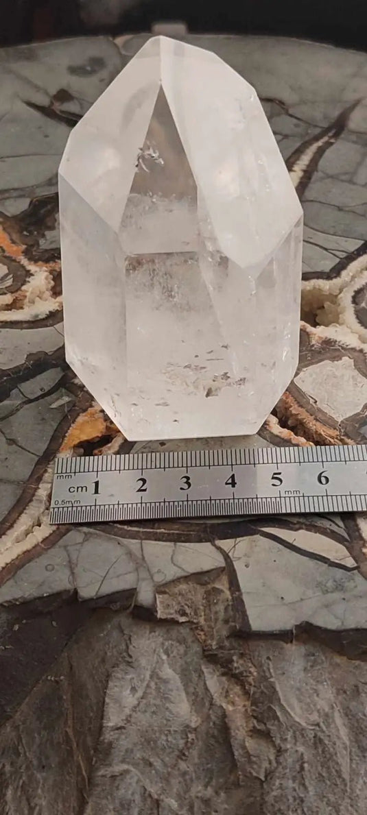 Cristal de roche du Brésil à inclusion fantôme Grade A++++ Cristal de Roche colonne avec inclusion naturelle pointe de Cristal