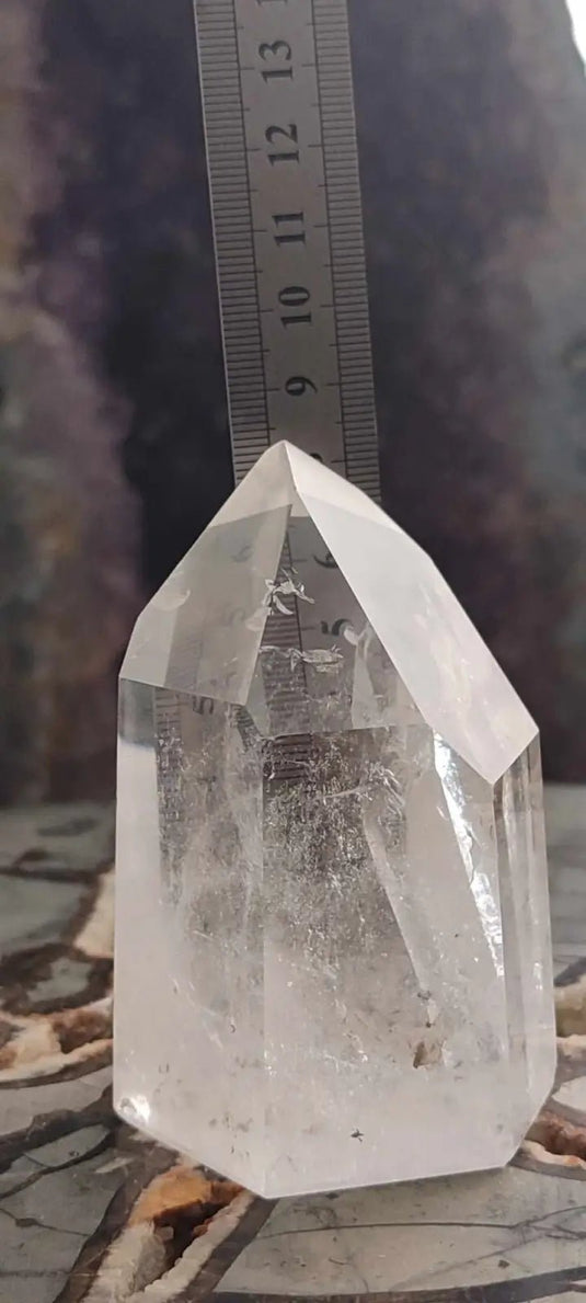 Cristal de roche du Brésil à inclusion fantôme Grade A++++ Cristal de Roche colonne avec inclusion naturelle pointe de Cristal