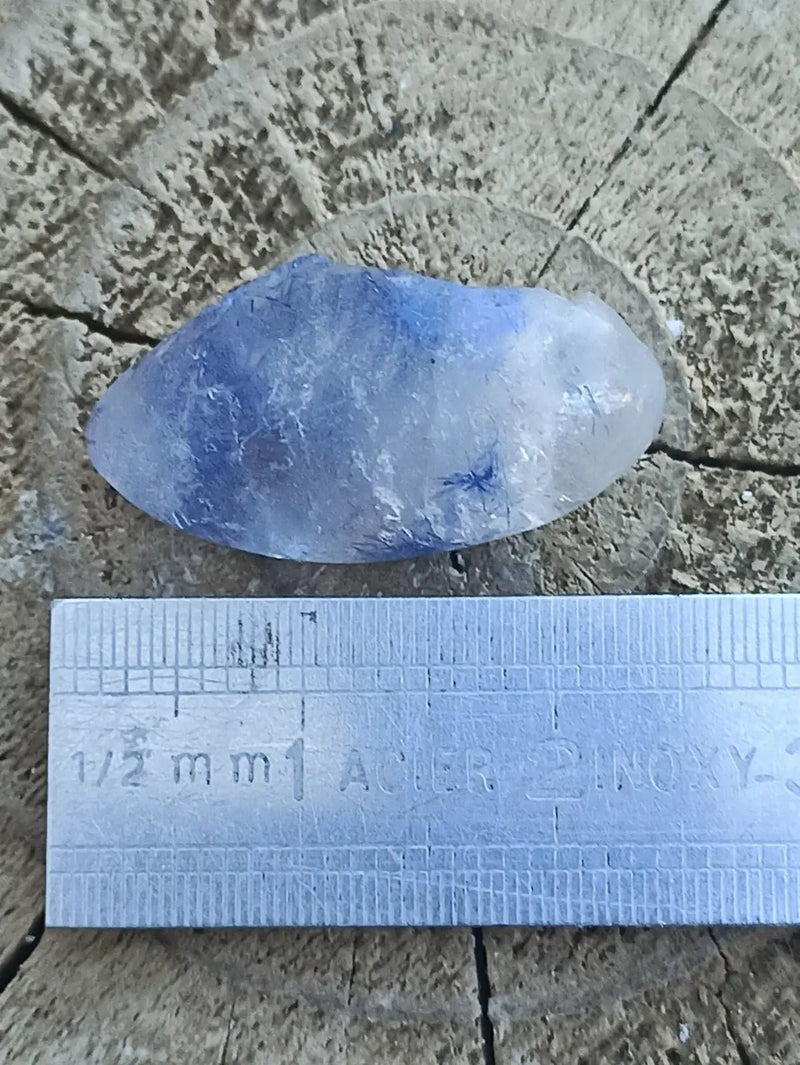 Load image into Gallery viewer, Dumortiérite/Quartz du Brésil RARE pierre roulée Grade A++++ Dumortiérite pierre roulée
