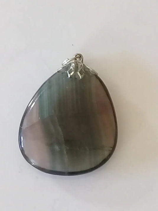 Fluorite claire violette et verte de France pendentif Grade A++++ Fourni avec cordon Fluorite violette verte et claire de France pendentif