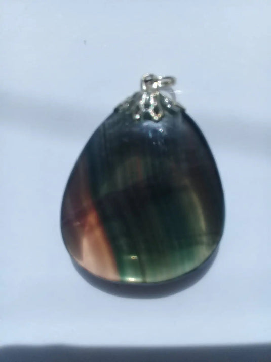 Fluorite claire violette et verte de France pendentif Grade A++++ Fourni avec cordon Fluorite violette verte et claire de France pendentif