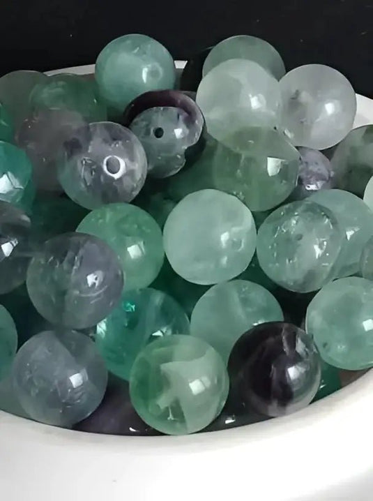 Fluorite de France perle Grade A++++ Prix perle à l’unité Diamètre 10mm Fluorite de France perles 8mm