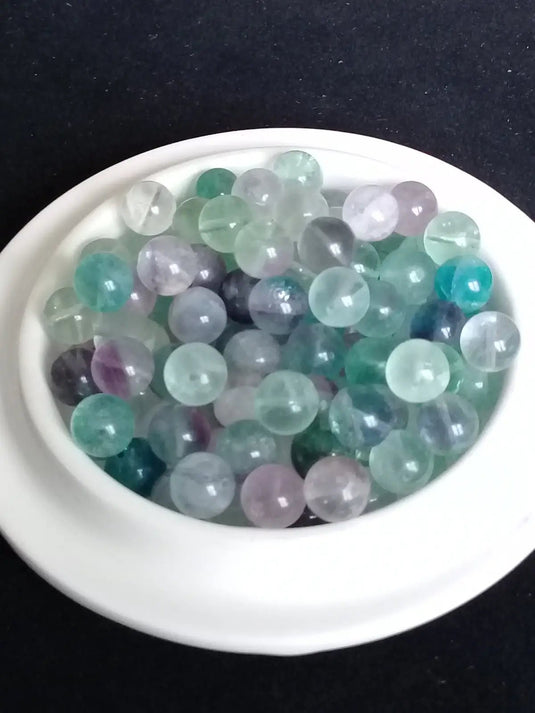 Fluorite de France perle Grade A++++ Prix perle à l’unité Fluorite de France perles 8mm