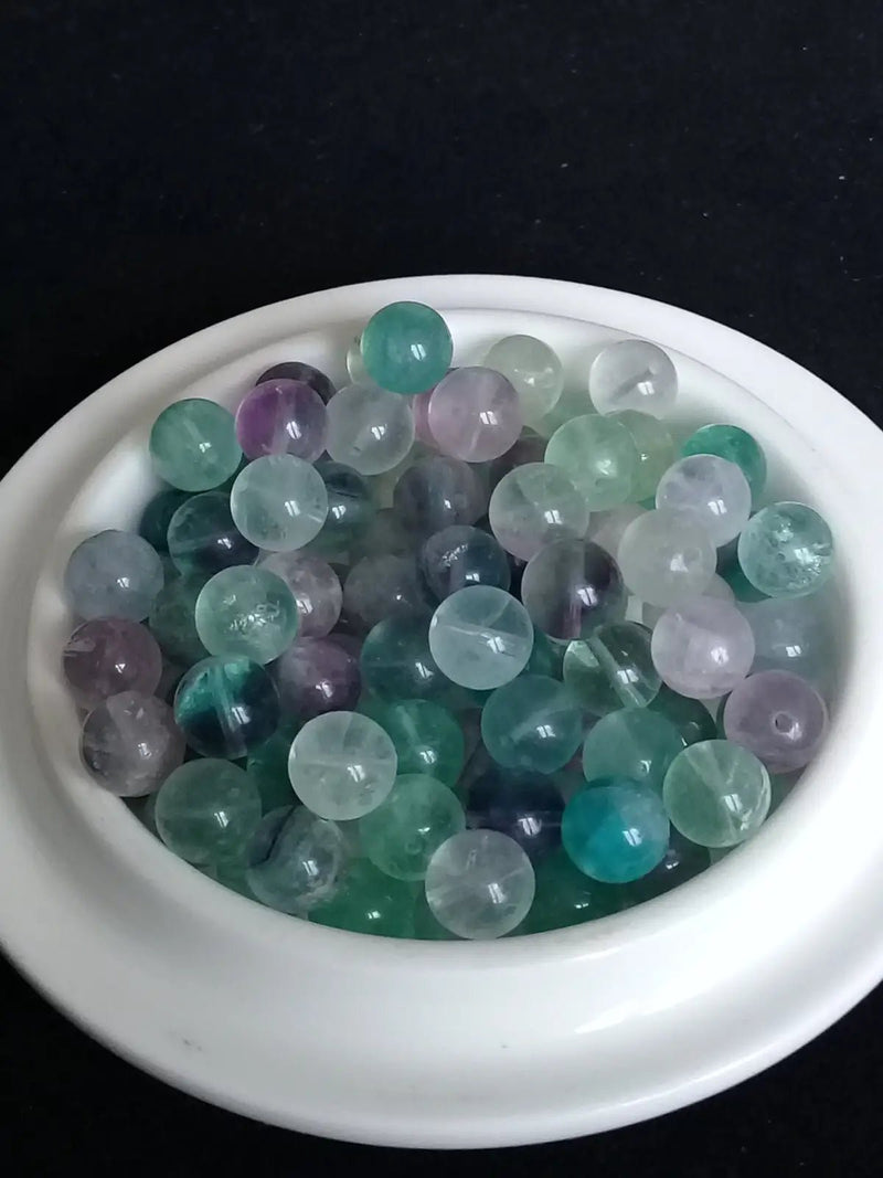 Load image into Gallery viewer, Fluorite de France perle Grade A++++ Prix perle à l’unité Fluorite de France perles 8mm
