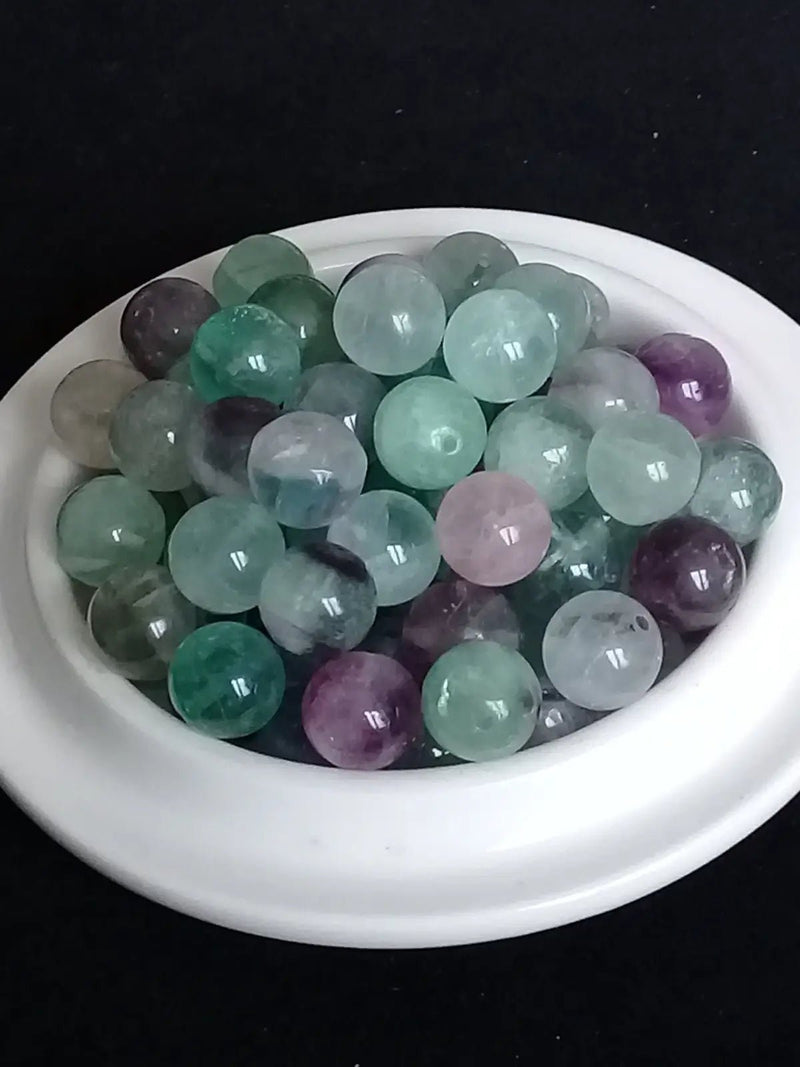 Load image into Gallery viewer, Fluorite de France perle Grade A++++ Prix perle à l’unité Fluorite de France perles 8mm
