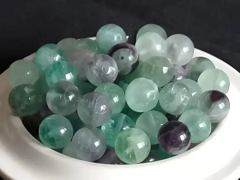 Load image into Gallery viewer, Fluorite de France perle Grade A++++ Prix perle à l’unité Fluorite de France perles 8mm

