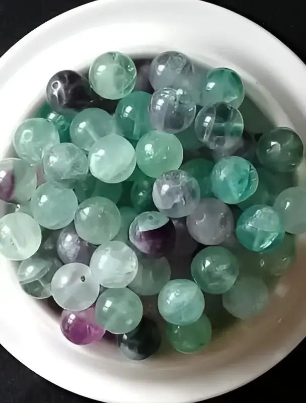 Load image into Gallery viewer, Fluorite de France perle Grade A++++ Prix perle à l’unité Fluorite de France perles 8mm
