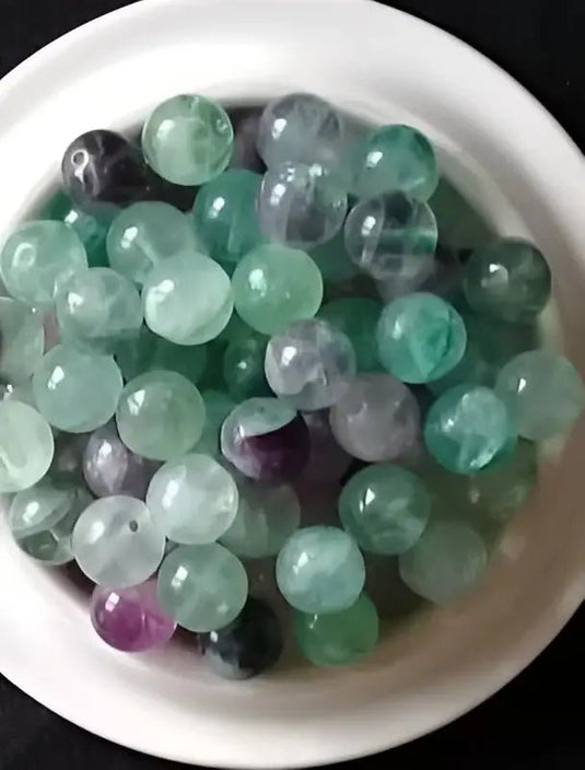 Fluorite de France perle Grade A++++ Prix perle à l’unité Fluorite de France perles 8mm