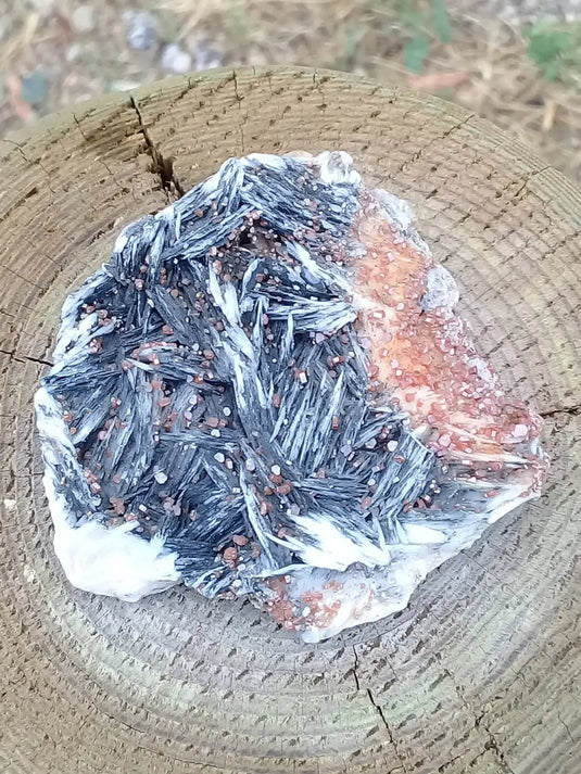 Galène et Vanadinite sur Baryte Grade A ++++ Galène et Vanadinite sur Baryte