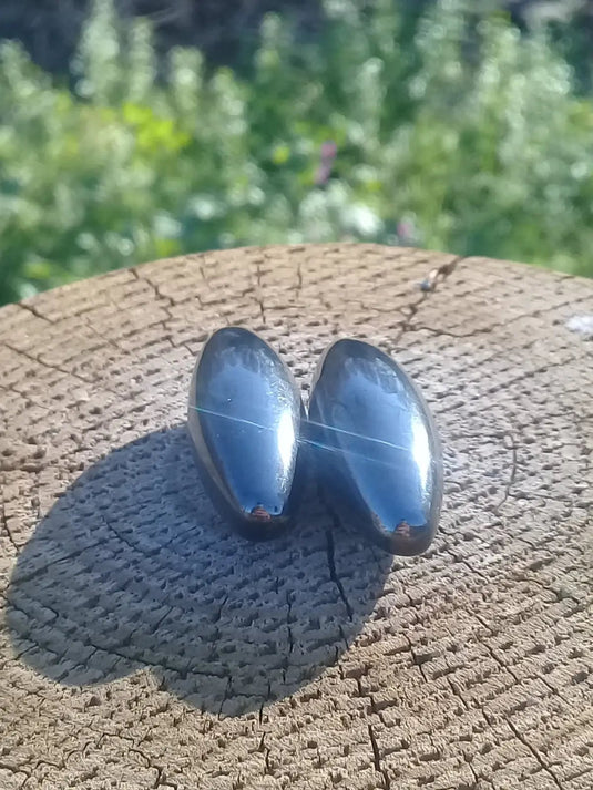 Hématites aimantées petit format 3,7cm x 1,3cm (la paire) Grade A ++++ Hématites aimantées (paire)