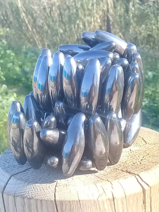 Hématites aimantées petit format 3,7cm x 1,3cm (la paire) Grade A ++++ Hématites aimantées (paire)