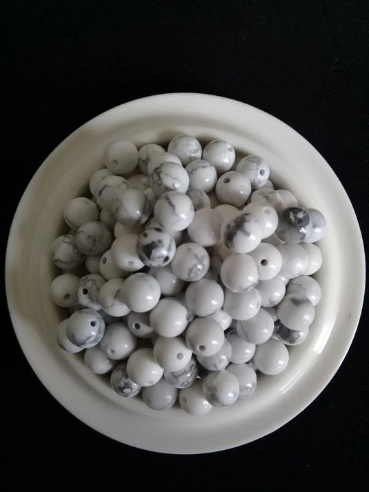 Howlite du Brésil perle Grade A++++ Prix perle à l’unité Diamètre 8mm Howlite perles 8mm