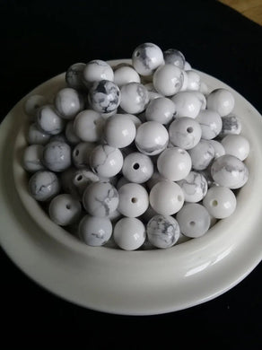 Howlite du Brésil perle Grade A++++ Prix perle à l’unité Diamètre 8mm Howlite perles 8mm