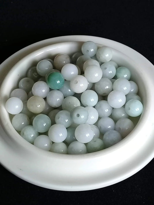 Jade de Birmanie perle Grade A++++ Prix perle à l’unité Jade de Birmanie perles 8mm Dans la besace du p'tit Poucet   