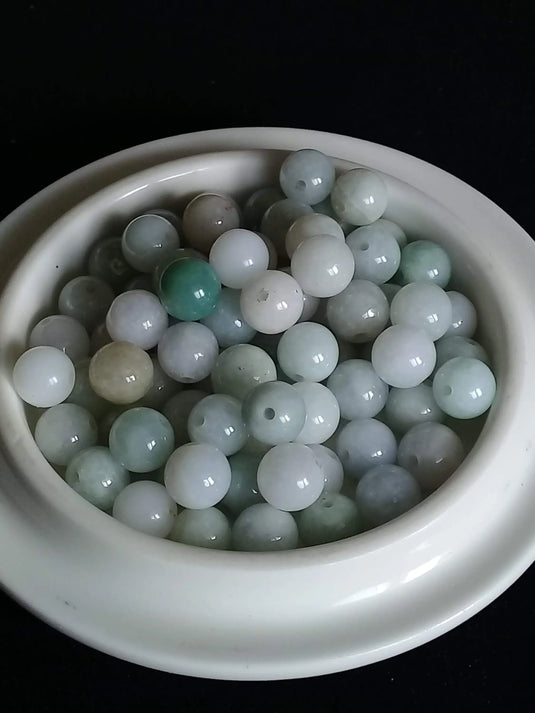 Jade de Birmanie perle Grade A++++ Prix perle à l’unité Jade de Birmanie perles 8mm Dans la besace du p'tit Poucet   