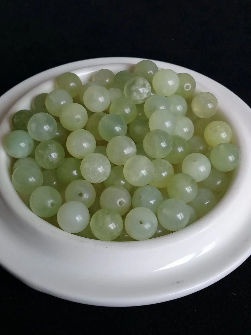Laden Sie das Bild in Galerie -Viewer, Jade de Chine véritable perle Grade A++++ Prix perle à l’unité Jade de Chine perles 8mm Dans la besace du p&#39;tit Poucet Diamètre 8mm  
