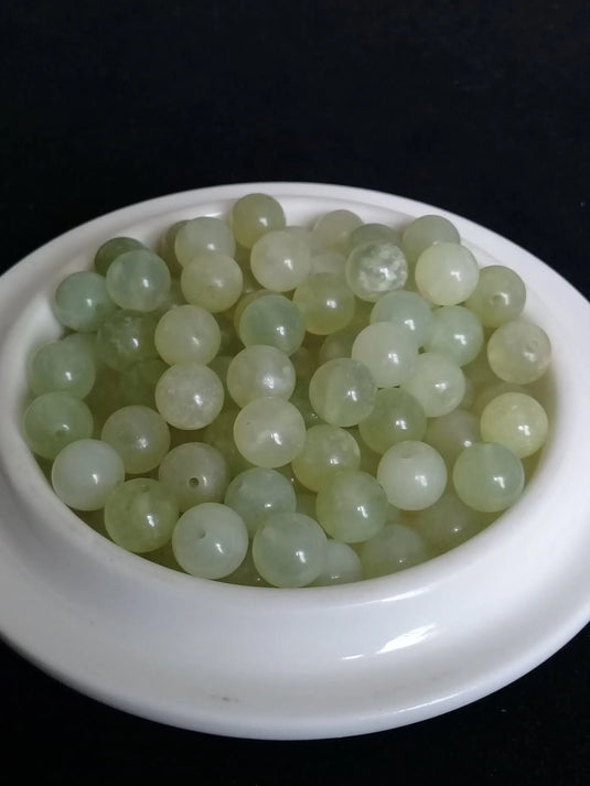 Jade de Chine véritable perle Grade A++++ Prix perle à l’unité Jade de Chine perles 8mm Dans la besace du p'tit Poucet   