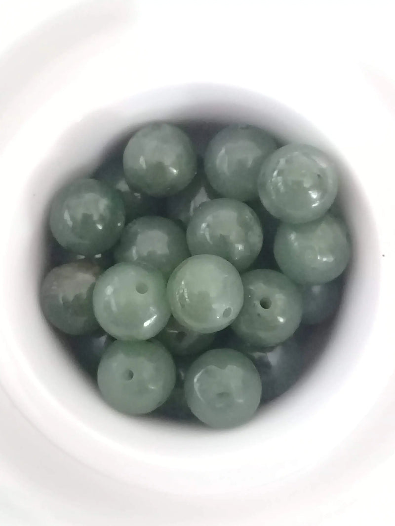 Загрузить изображение в просмотрщик галереи, Jade Néphrite de Birmanie perle Grade A++++ Prix perle à l’unité Jade Néphrite perles 8mm Dans la besace du p&#39;tit Poucet   
