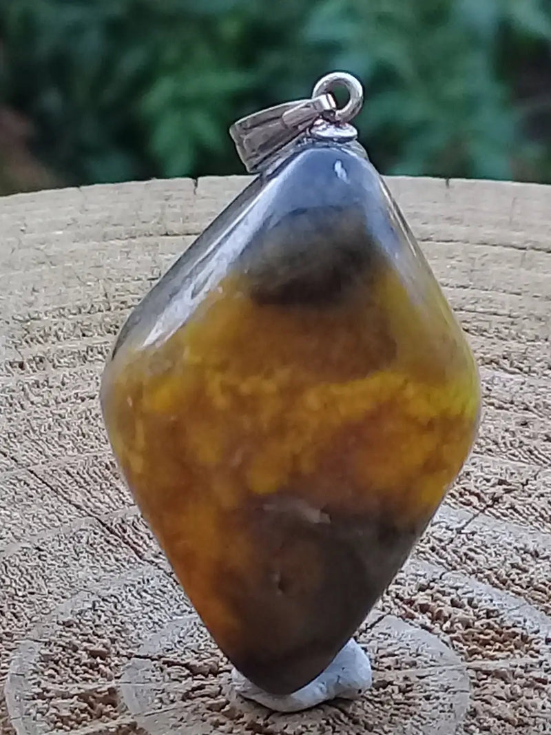 Load image into Gallery viewer, Jaspe Bourdon ou Jaspe Bumble-Bee pendentif Grade A+++ Rare Fourni avec cordon Jaspe Bourdon ou Jaspe Bumble-Bee pendentif
