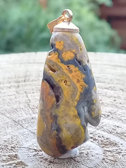 Jaspe Bourdon ou Jaspe Bumble-Bee pendentif Grade A+++ Rare Fourni avec cordon Jaspe Bourdon ou Jaspe Bumble-Bee pendentif