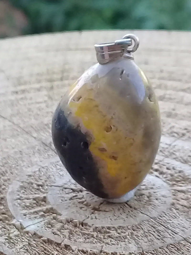 Chargez l&#39;image dans la visionneuse de la galerie, Jaspe Bourdon ou Jaspe Bumble-Bee pendentif Grade A+++ Rare Fourni avec cordon Jaspe Bourdon ou Jaspe Bumble-Bee pendentif
