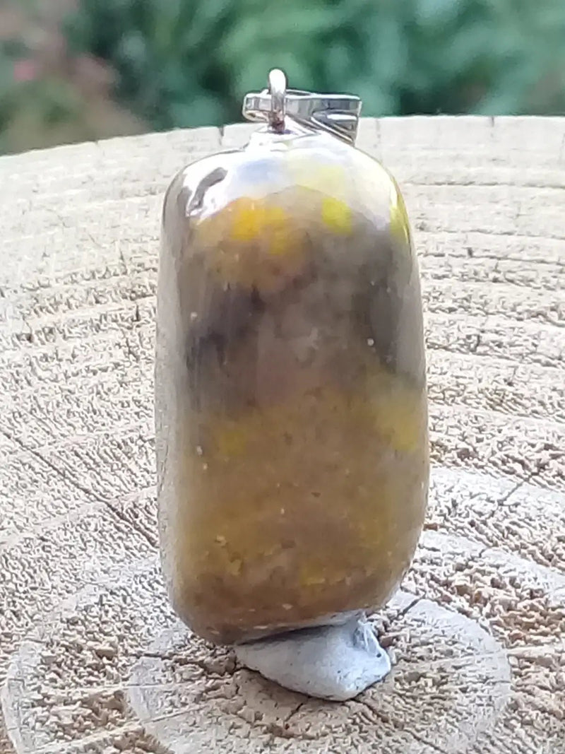 Load image into Gallery viewer, Jaspe Bourdon ou Jaspe Bumble-Bee pendentif Grade A+++ Rare Fourni avec cordon Jaspe Bourdon ou Jaspe Bumble-Bee pendentif
