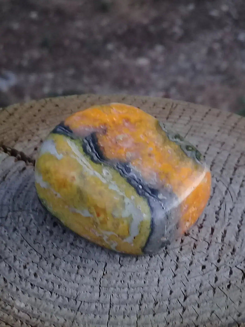 Chargez l&#39;image dans la visionneuse de la galerie, Jaspe Bourdon ou Jaspe Bumble-Bee pierre roulée Grade A ++++ Rare Jaspe Bourdon / Jaspe Bumble-Bee
