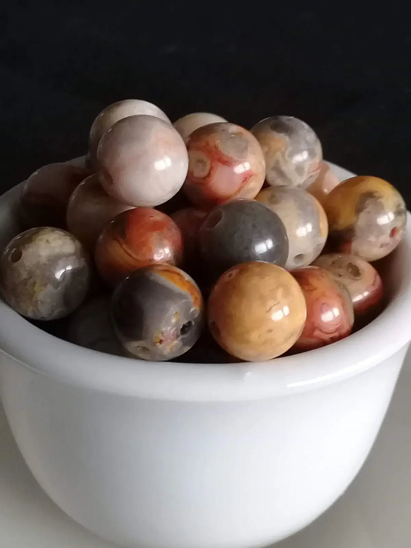 Load image into Gallery viewer, Jaspe Bréchia d’Australie perle Grade A++++ Prix perle à l’unité Diam 8mm Jaspe Bréchia d’Australie perle
