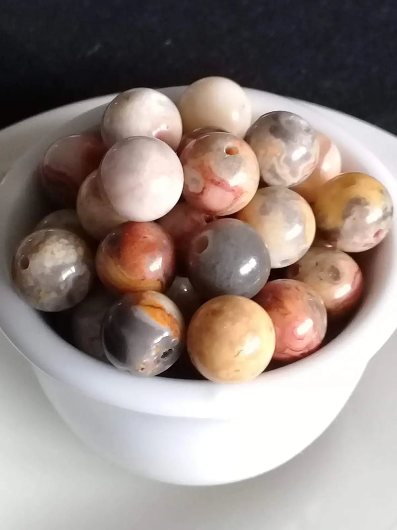 Load image into Gallery viewer, Jaspe Bréchia d’Australie perle Grade A++++ Prix perle à l’unité Diam 8mm Jaspe Bréchia d’Australie perle
