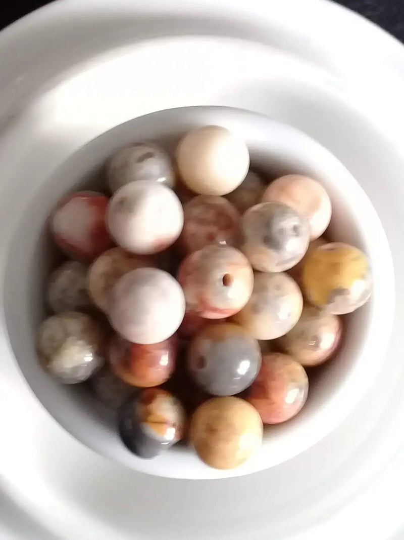 Load image into Gallery viewer, Jaspe Bréchia d’Australie perle Grade A++++ Prix perle à l’unité Diam 8mm Jaspe Bréchia d’Australie perle
