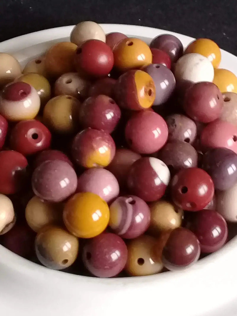 Load image into Gallery viewer, Jaspe Mokaïte d’Australie perle Grade A++++ Prix perle à l’unité Diam 8mm Jaspe Mokaïte d’Australie perle
