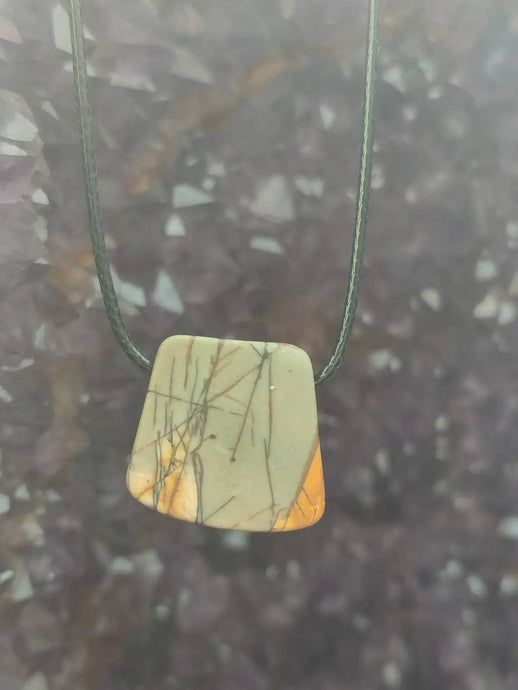 Jaspe Picasso du Mexique - Cabochon Pendentif - Grade Premium Jaspe Picasso pendentif