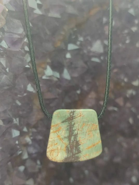 Jaspe Picasso du Mexique - Cabochon Pendentif - Grade Premium Jaspe Picasso pendentif