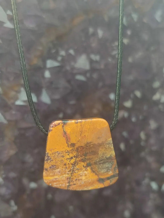 Jaspe Picasso du Mexique - Cabochon Pendentif - Grade Premium Jaspe Picasso pendentif