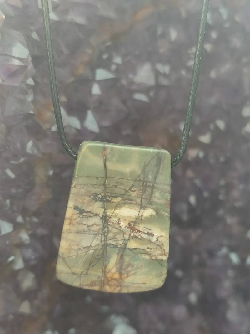 Load image into Gallery viewer, Jaspe Picasso du Mexique - Cabochon Pendentif - Grade Premium Jaspe Picasso pendentif
