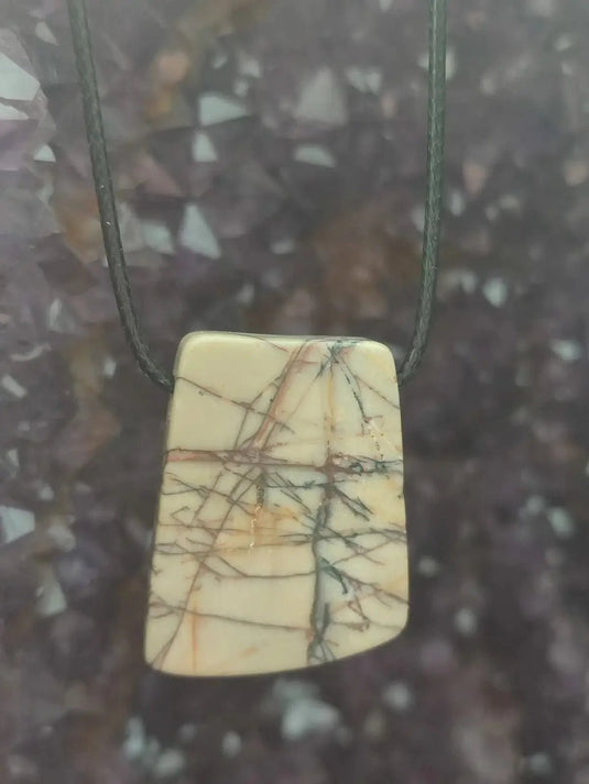 Jaspe Picasso du Mexique - Cabochon Pendentif - Grade Premium Jaspe Picasso pendentif